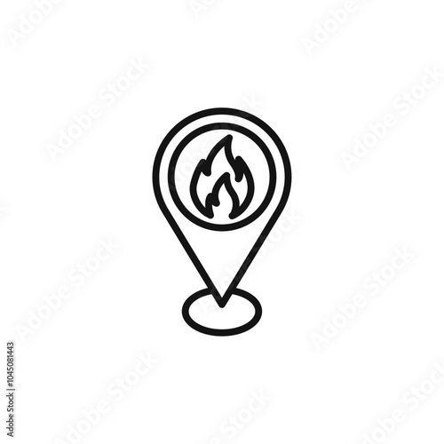 fire location icon Isolated flat vector in outline