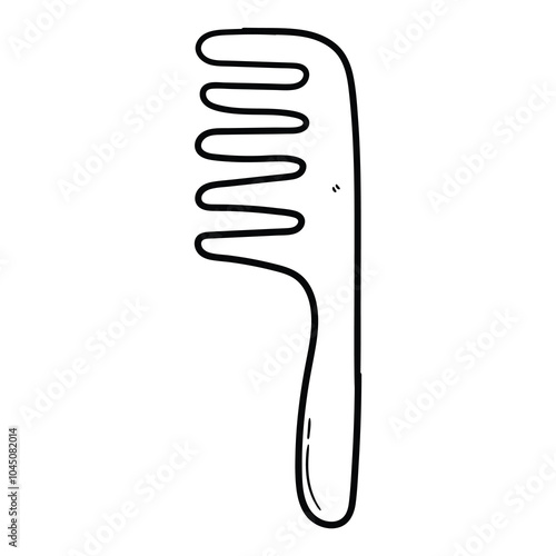 Hand drawn doodle hair comb on a white background.