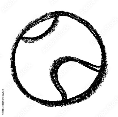 Baseball Sports Ball Icon Crayon Chalk Drawing Vector