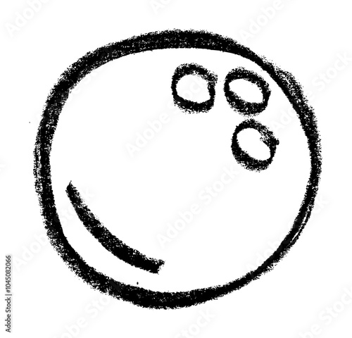 Bowling Ball Sports Ball Icon Crayon Chalk Drawing Vector