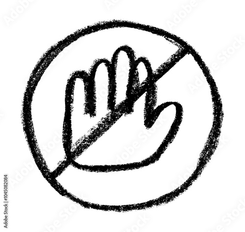 Do Not Enter Restriction Icon Crayon Chalk Drawing Vector