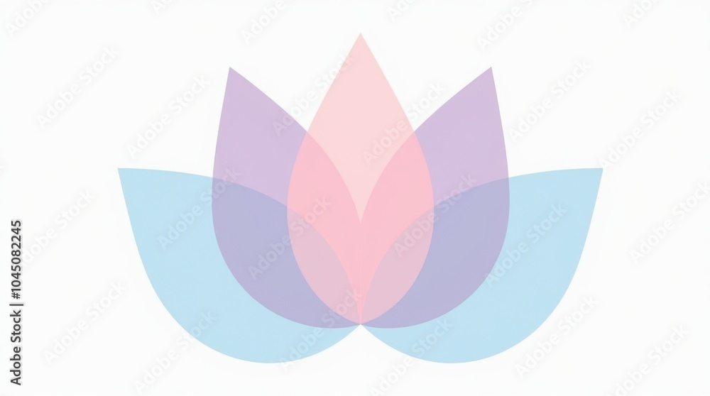 A lotus flower featuring soft pastel colors such as light pink, lavender, and sky blue, with each petal displaying gentle gradients. A lotus flower featuring soft pastel colors such as light pink, lavender, and sky blue, with each petal displaying gentle gradients.