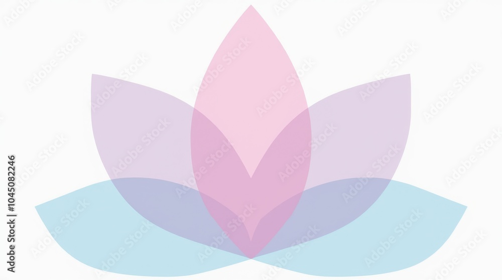 A lotus flower featuring soft pastel colors such as light pink, lavender, and sky blue, with each petal displaying gentle gradients. A lotus flower featuring soft pastel colors such as light pink, lavender, and sky blue, with each petal displaying gentle gradients.