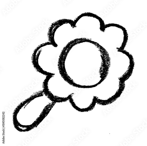 Rattle Toy Icon Crayon Chalk Drawing Vector
