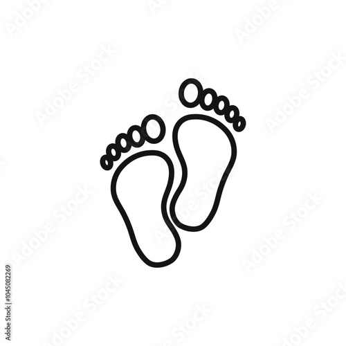 Footprints icon Isolated flat vector in outline