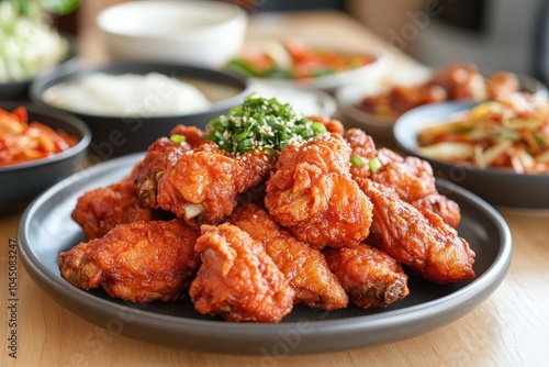 Korean Fried Chicken. Delicious Fried Korean Chicken Dish