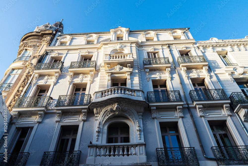 Classic building in Narbonne or Narbona, Occitanie, France Classic building in Narbonne or Narbona, Occitanie, France