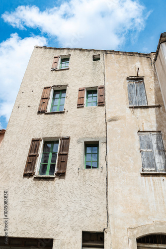 Old house in Narbonne or Narbona, Occitanie, France