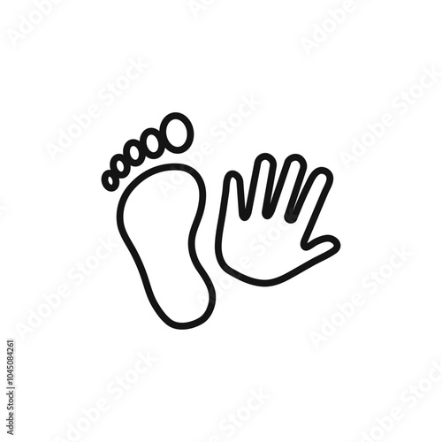 hand and foot icon Isolated flat vector in outline