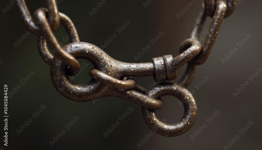 Strength in rust A closeup of a weathered chain link Strength in rust A closeup of a weathered chain link