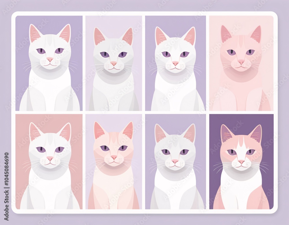 Cartoon cat character design vector set Cartoon cat character design vector set