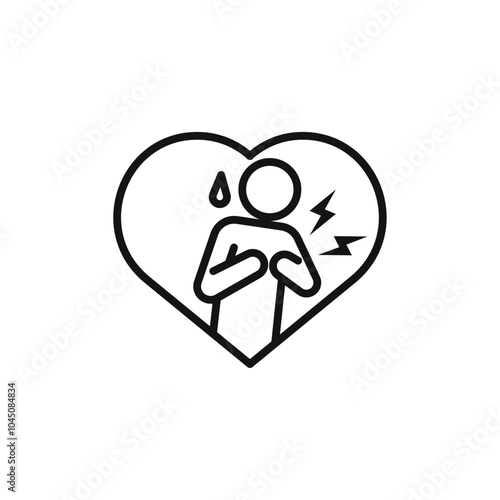 Heart attack icon Isolated flat vector in outline