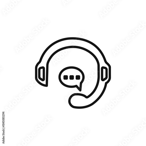 Helpdesk Headphone icon Isolated flat vector in outline