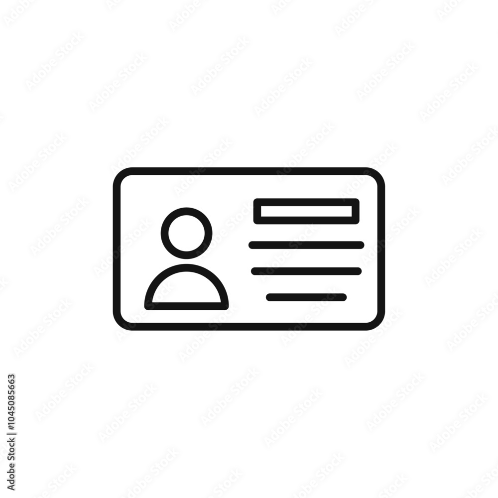 Identification card icon Isolated flat vector in outline Identification card icon Isolated flat vector in outline