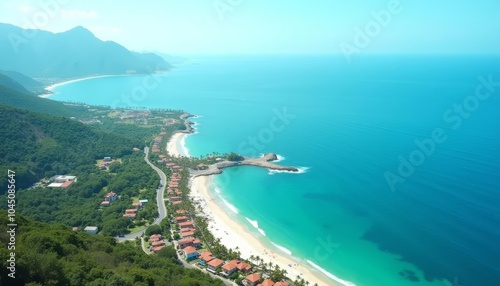 Wallpaper Mural  Paradise Found  Aerial View of Coastal Oasis Torontodigital.ca