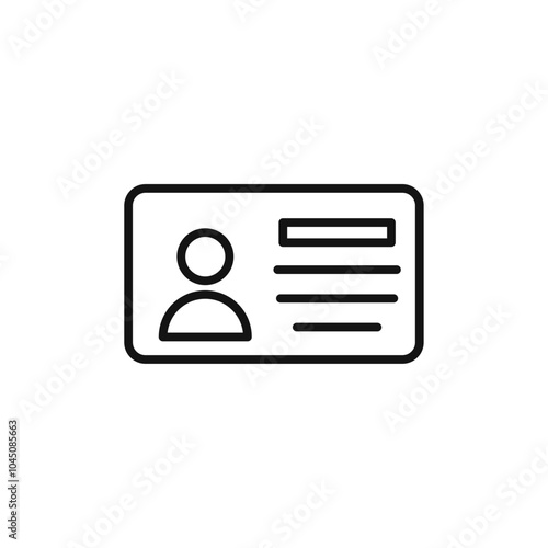 Identification card icon Isolated flat vector in outline