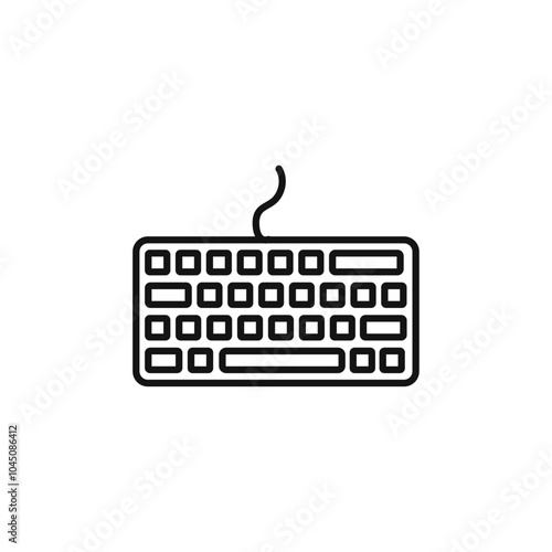 Keyboard icon Isolated flat vector in outline