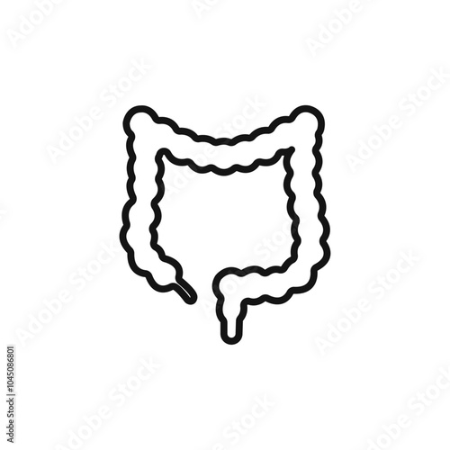 Large intestine icon Isolated flat vector in outline