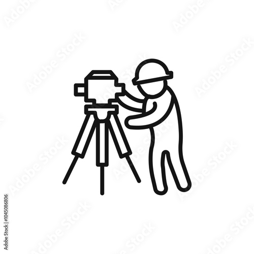 land surveyor icon Isolated flat vector in outline