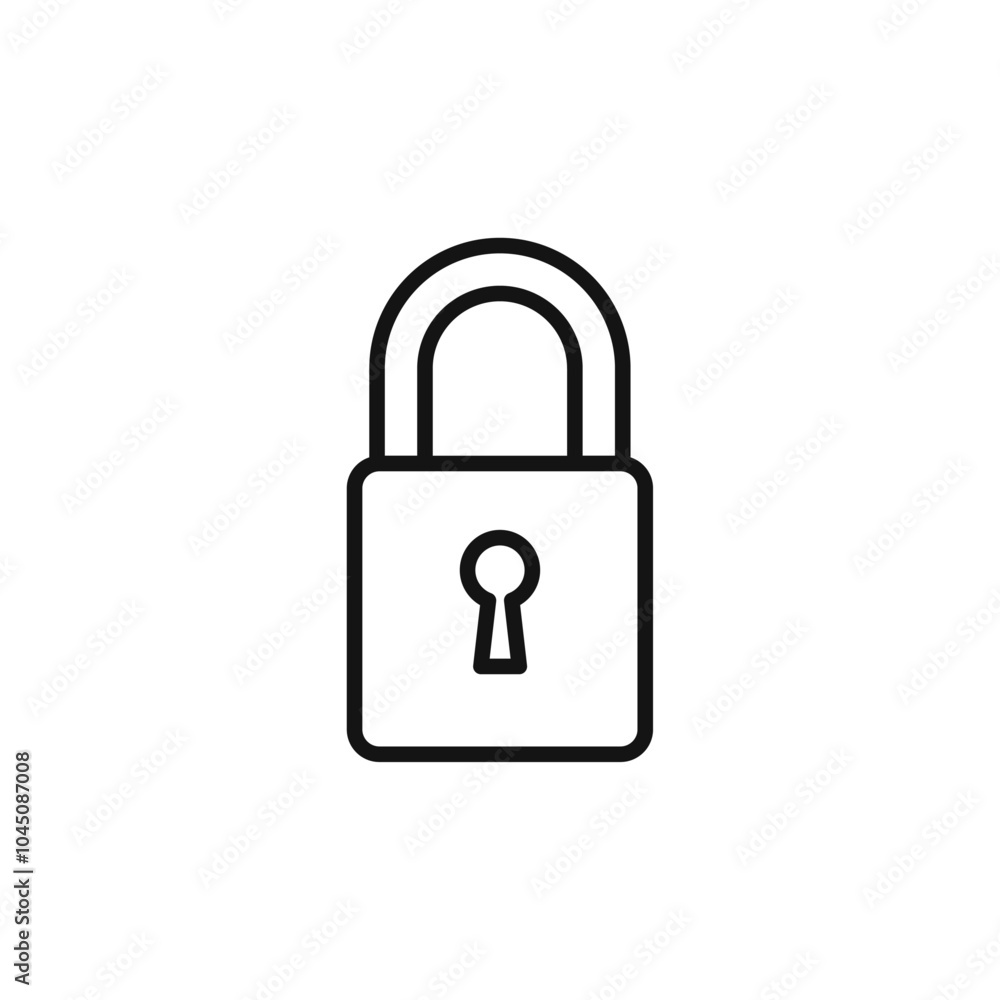 Lock icon Isolated flat vector in outline Lock icon Isolated flat vector in outline