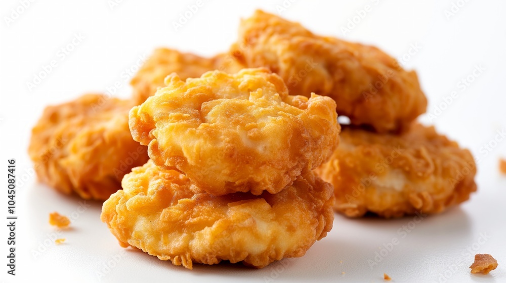 Golden and crispy chicken nuggets, a popular and delicious fast food snack enjoyed by kids and adults alike. Golden and crispy chicken nuggets, a popular and delicious fast food snack enjoyed by kids and adults alike.