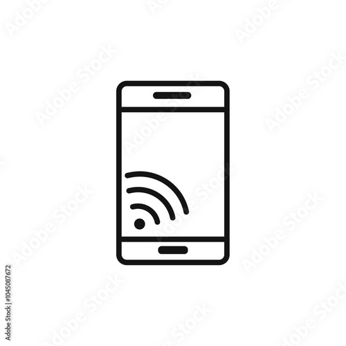 Mobile Internet icon Isolated flat vector in outline