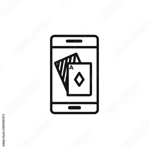 Mobile casino icon Isolated flat vector in outline