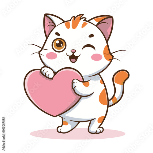 Whiskers of Joy Captivating Cute Cat Portrait