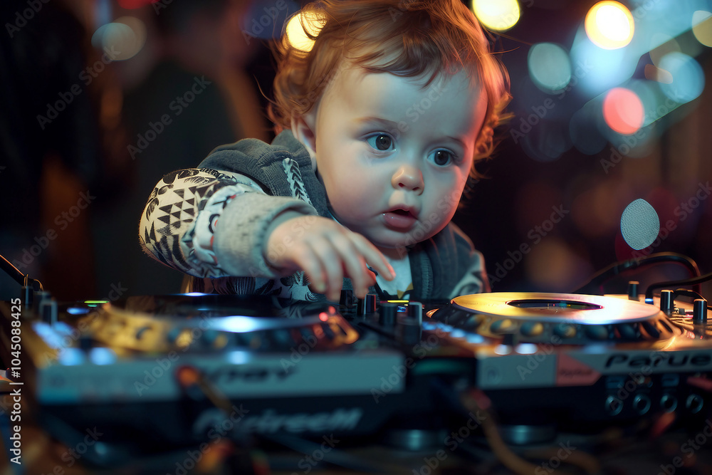 Music deejay at nightclub cool party event, clubbing people Generative AI photo Music deejay at nightclub cool party event, clubbing people Generative AI photo