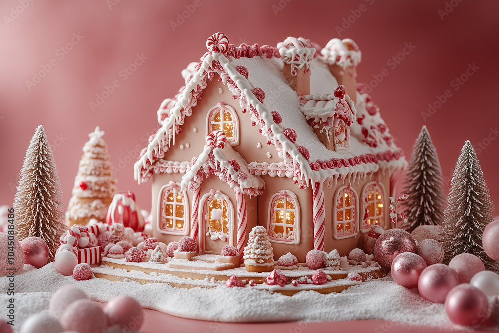 gingerbread house with christmas decoration gingerbread house with christmas decoration