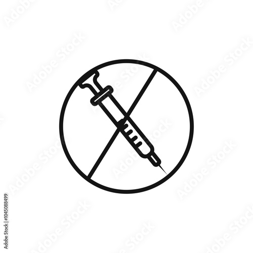 No vaccine icon Isolated flat vector in outline