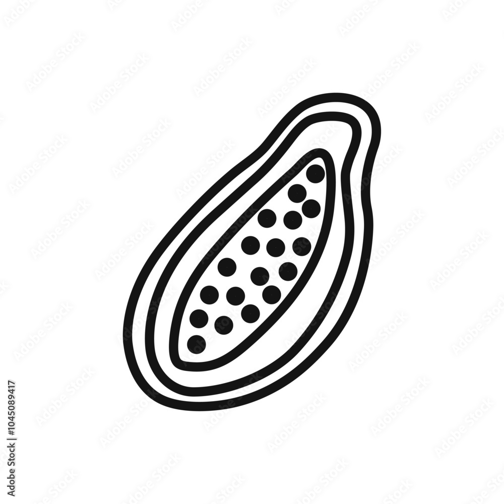 Papaya icon Isolated flat vector in outline Papaya icon Isolated flat vector in outline