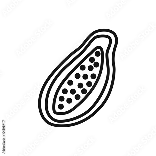 Papaya icon Isolated flat vector in outline