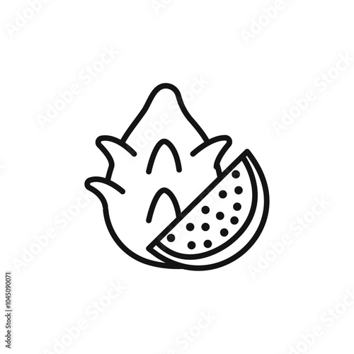 pitaya icon Isolated flat vector in outline