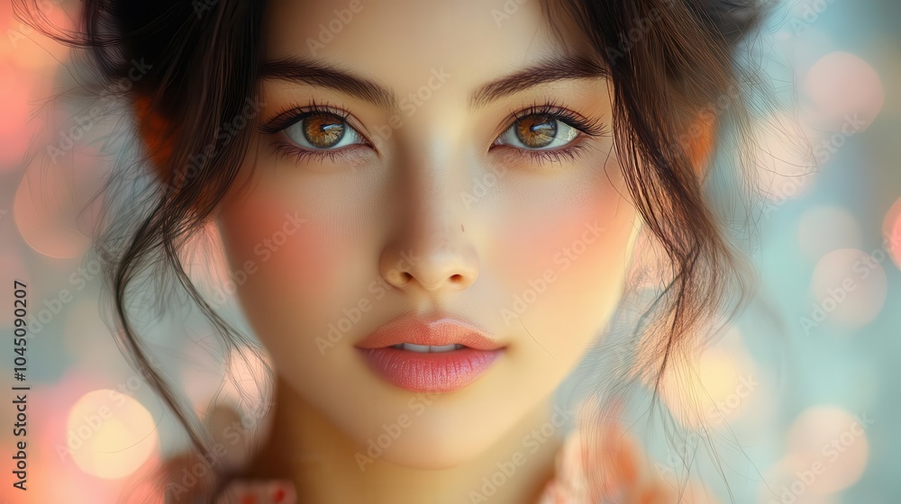 beautiful portrait of an asian woman radiating health, with glowing skin and a serene expression, set against a soft-focus background that enhances her natural beauty and elegance beautiful portrait of an asian woman radiating health, with glowing skin and a serene expression, set against a soft-focus background that enhances her natural beauty and elegance