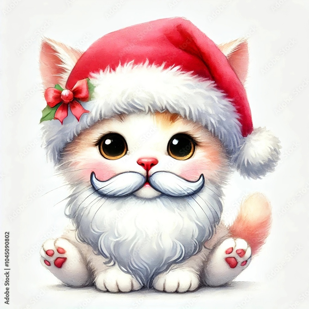 Cute Kitten Dressed as Santa Claus with Beard
Cute Kitten Dressed as Santa Claus with Beard