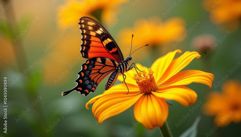 Obraz premium Butterflys delicate dance with natures vibrant bloom