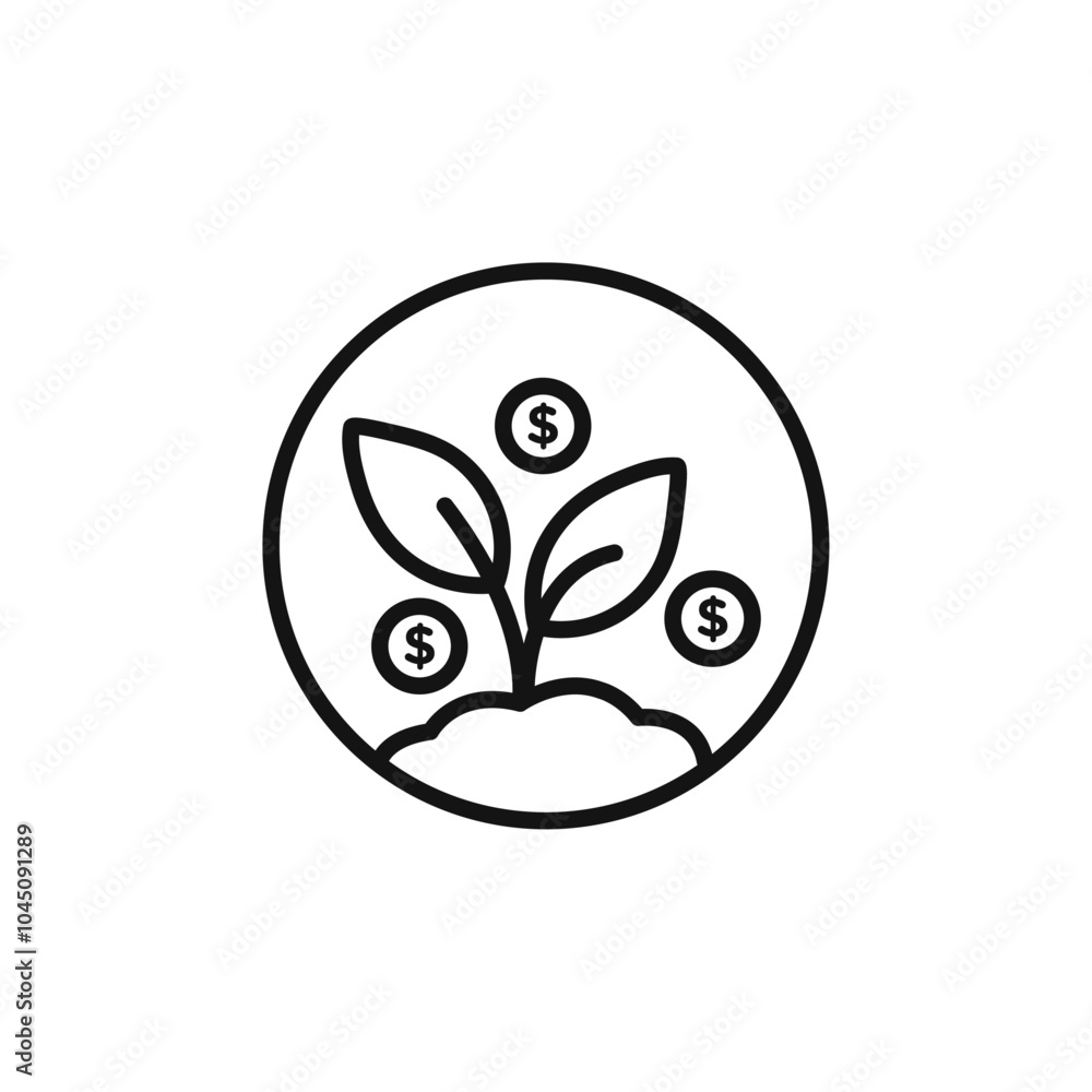 Obraz premium Seed money icon Isolated flat vector in outline