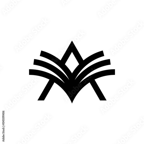 initial letter A for book logo desain element