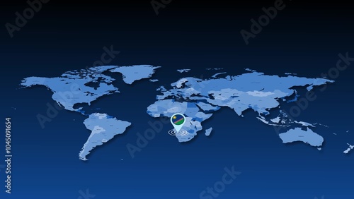 Namibia location tracking on earth map