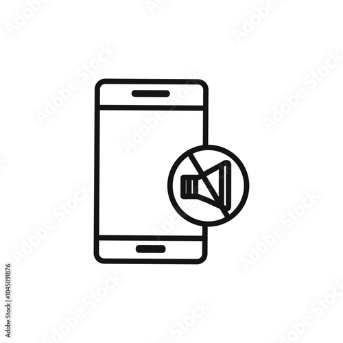 silent phone icon Isolated flat vector in outline