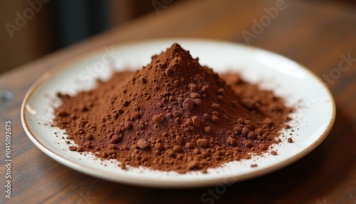  A mountain of cocoa powder on a plate