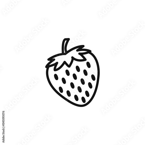 strawberry icon Isolated flat vector in outline