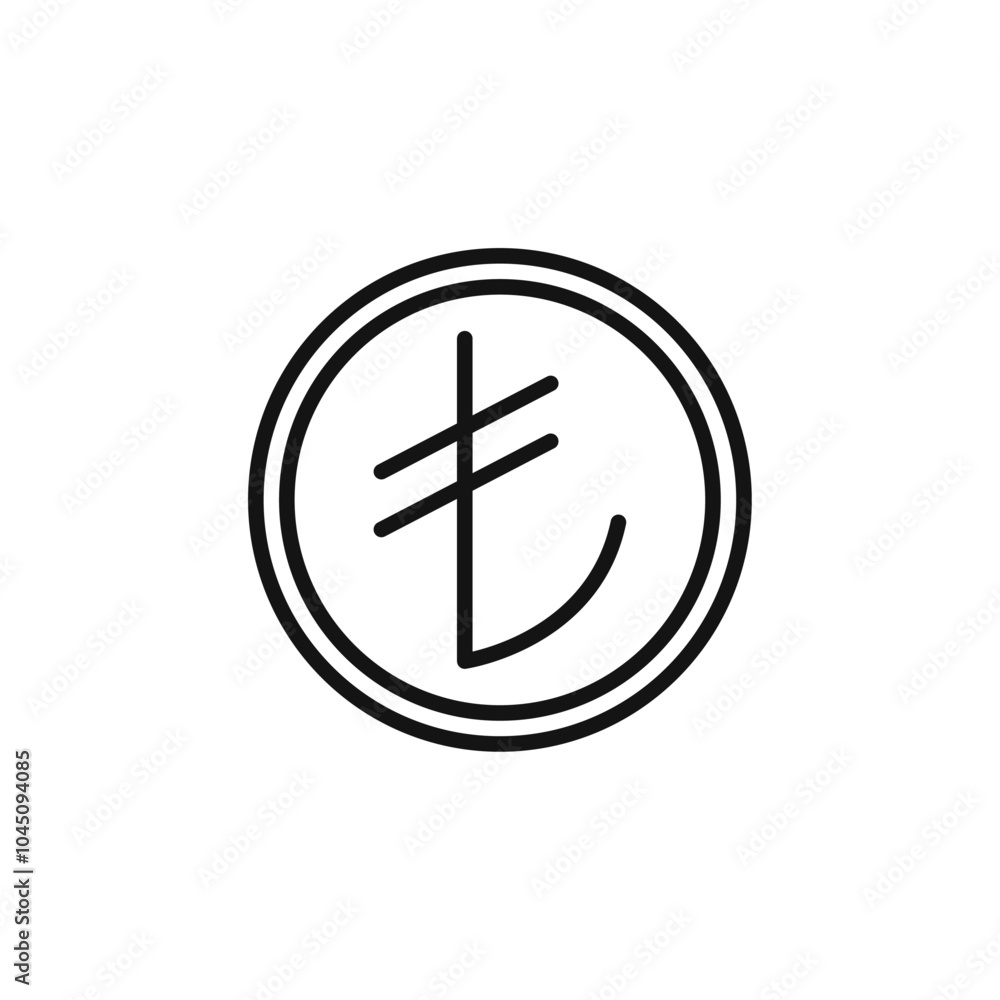 Turkish lira icon Isolated flat vector in outline Turkish lira icon Isolated flat vector in outline