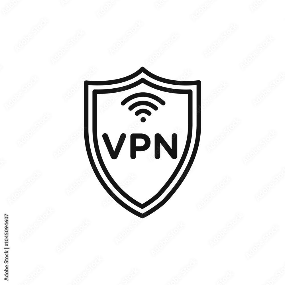 VPN icon Isolated flat vector in outline VPN icon Isolated flat vector in outline