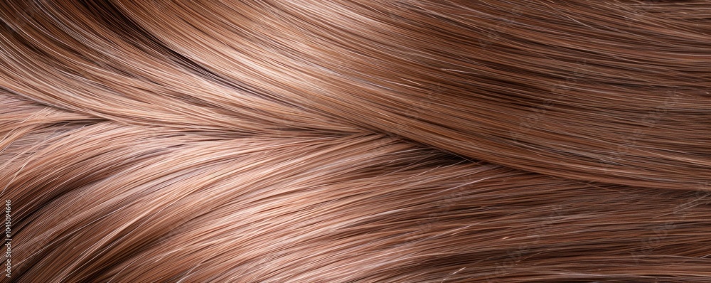 Fototapeta premium Close-up of luscious brown hair strands for haircare and beauty concepts