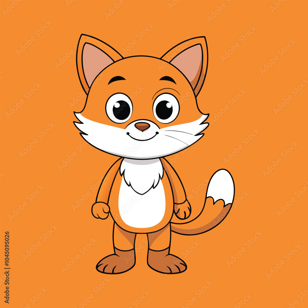 Obraz premium Vector little cute cat cartoon character. Cat Cartoon Vector Illustration