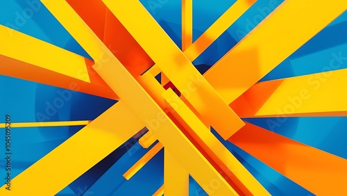 Wallpaper Mural Close up of yellow, orange and blue abstract bright lines on blue background Torontodigital.ca