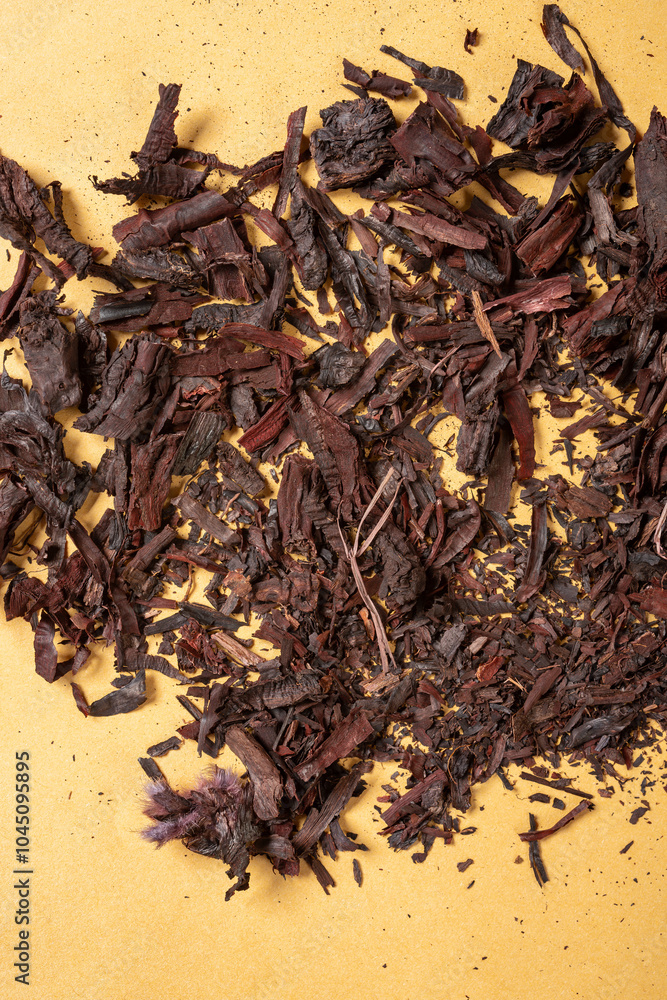Obraz premium top view herb ZiCao or Arnebiae Radix or Redroot Gromwell at vertical