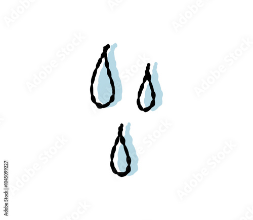 手書きのしずくのイラスト　ベクター
